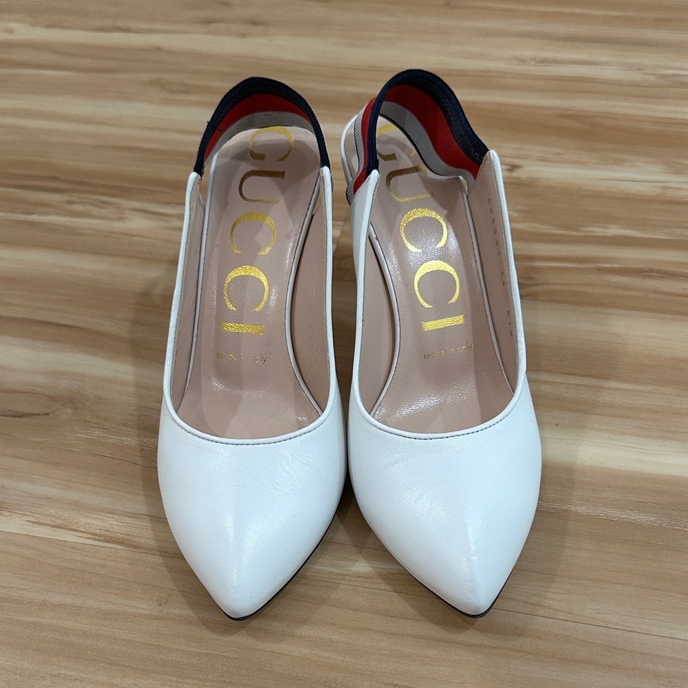 Gucci Women's White and Red Heels